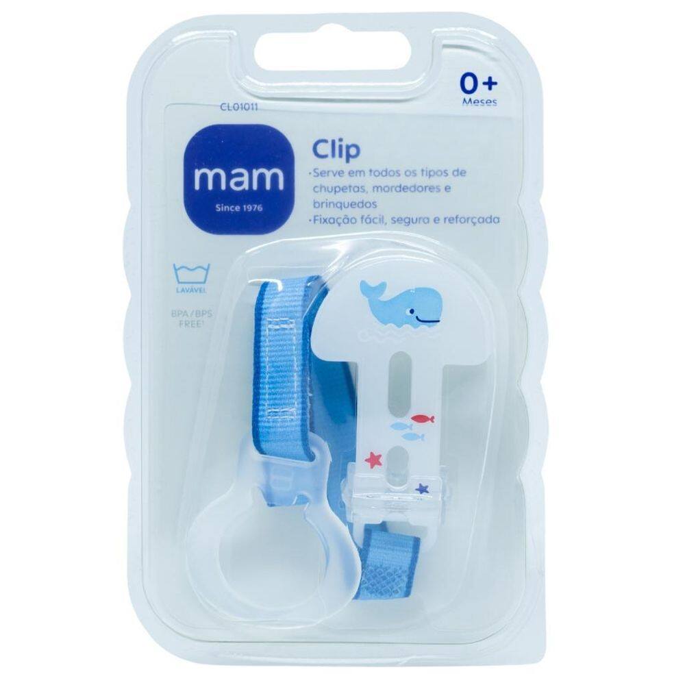 Prendedor De Chupeta Mam Clip Baleia Azul