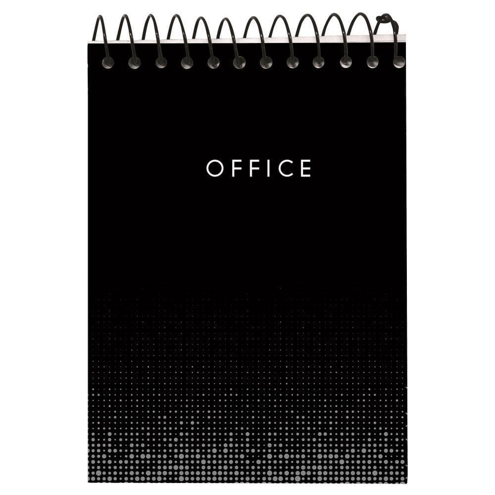 Caderneta 1/4 Espiral Capa Dura 80Fls Office Preto Kit