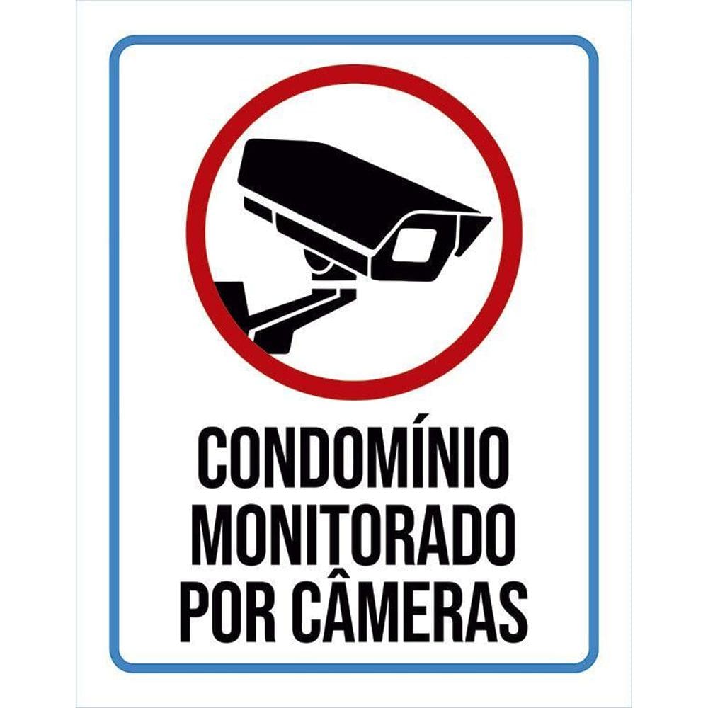 Kit 3 Placas Sinalização Condomínio Monitorado