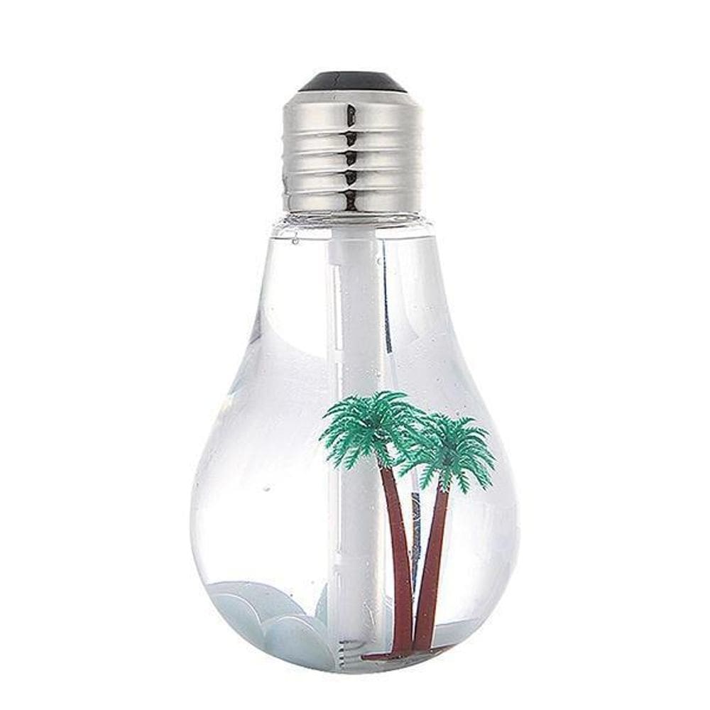 Umidificador De Ar Em Formato De Lâmpada Usb Luz Rgb 400Ml