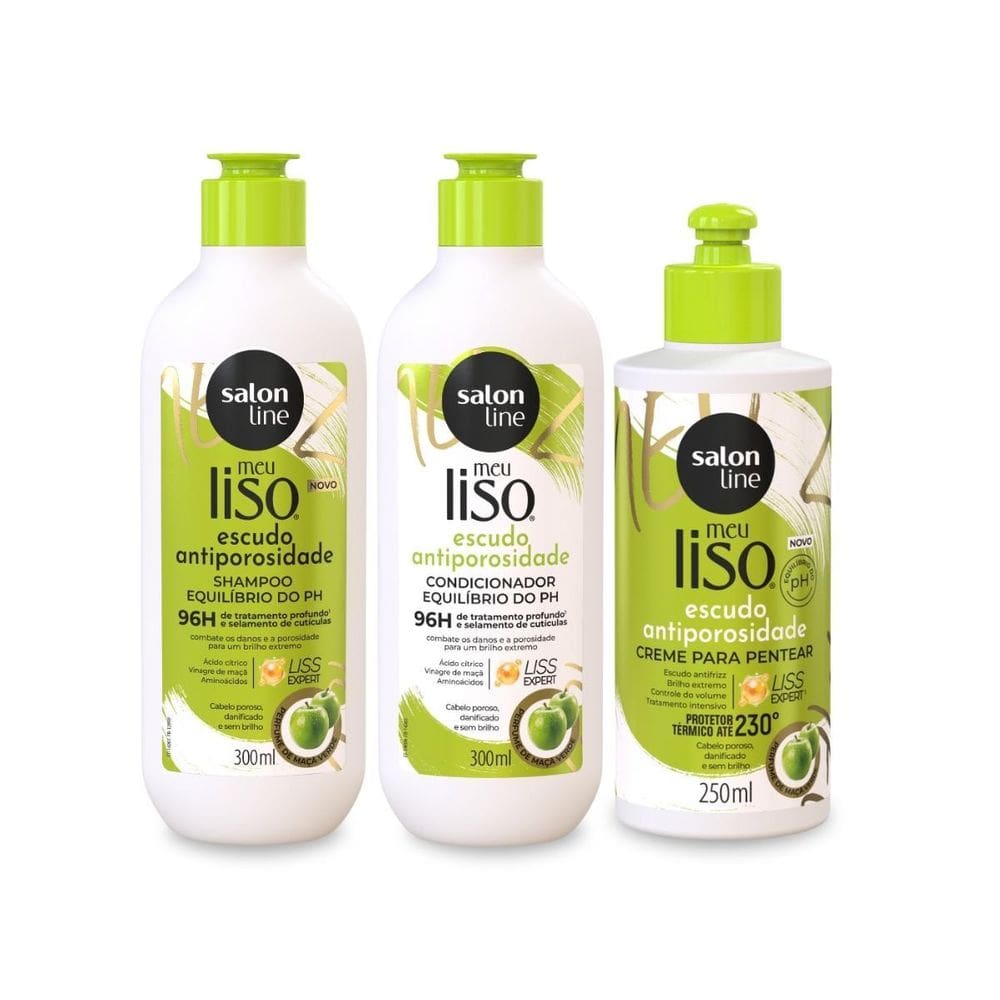 Kit Shampoo + Condicionador + Creme Antiporos Ph, Salon Line