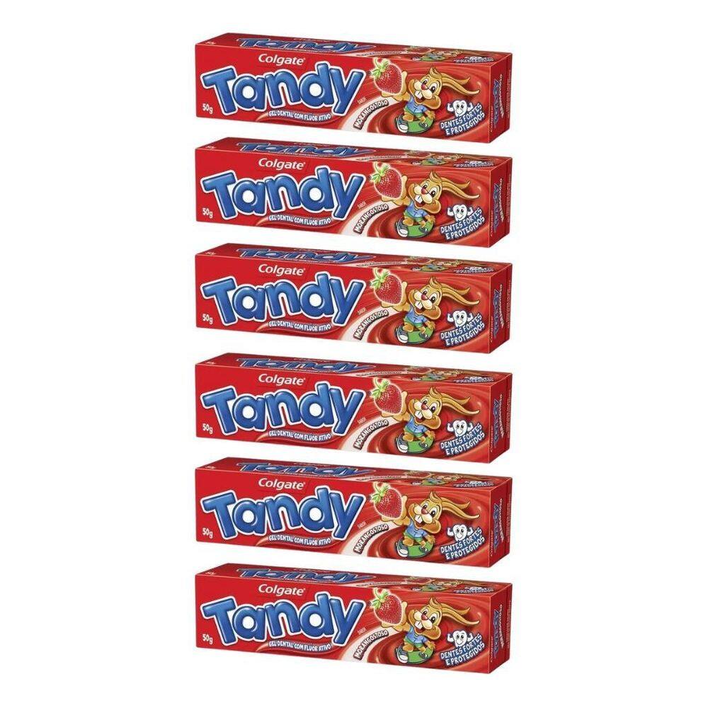 Creme Dental Tandy 50G Morango - Kit Com 6Un