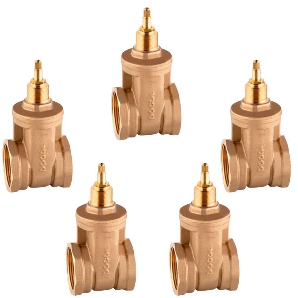 Kit 5 Registros Gaveta Docol Base 1 1/4 Cobre
