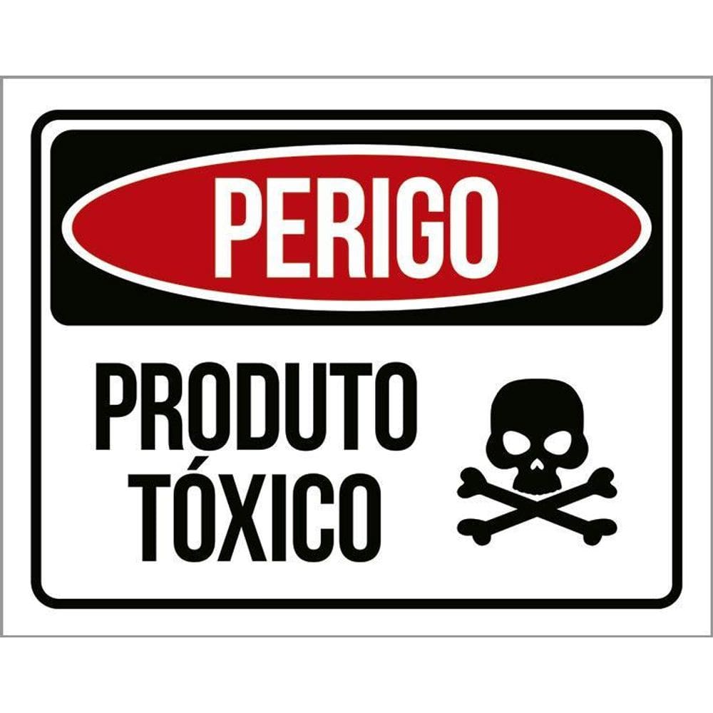 Placa Perigo - Produto Tóxico - Placa De Sinalização 36X46