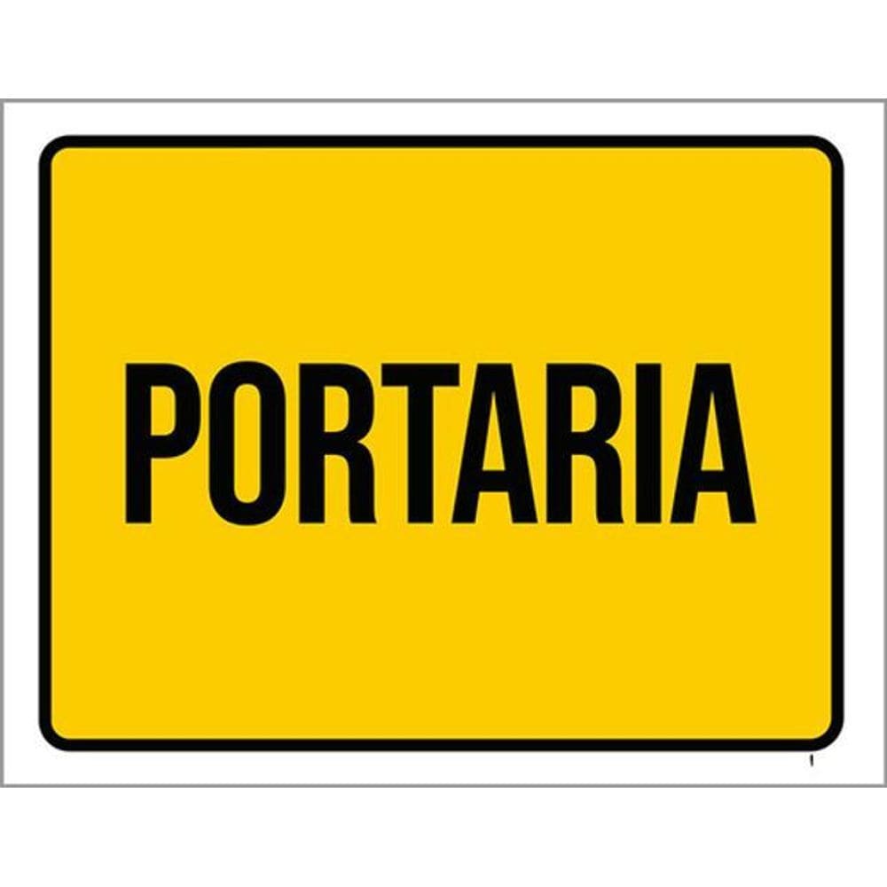 Kit 3 Placas Sinalização - Portaria Setor Amarela