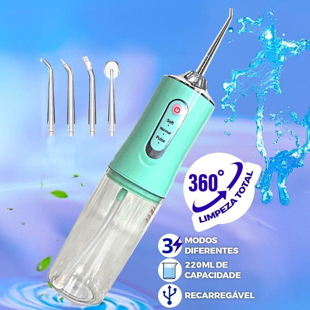 Aparelho Bucal Elétrico Portátil Limpeza Dental Completa E