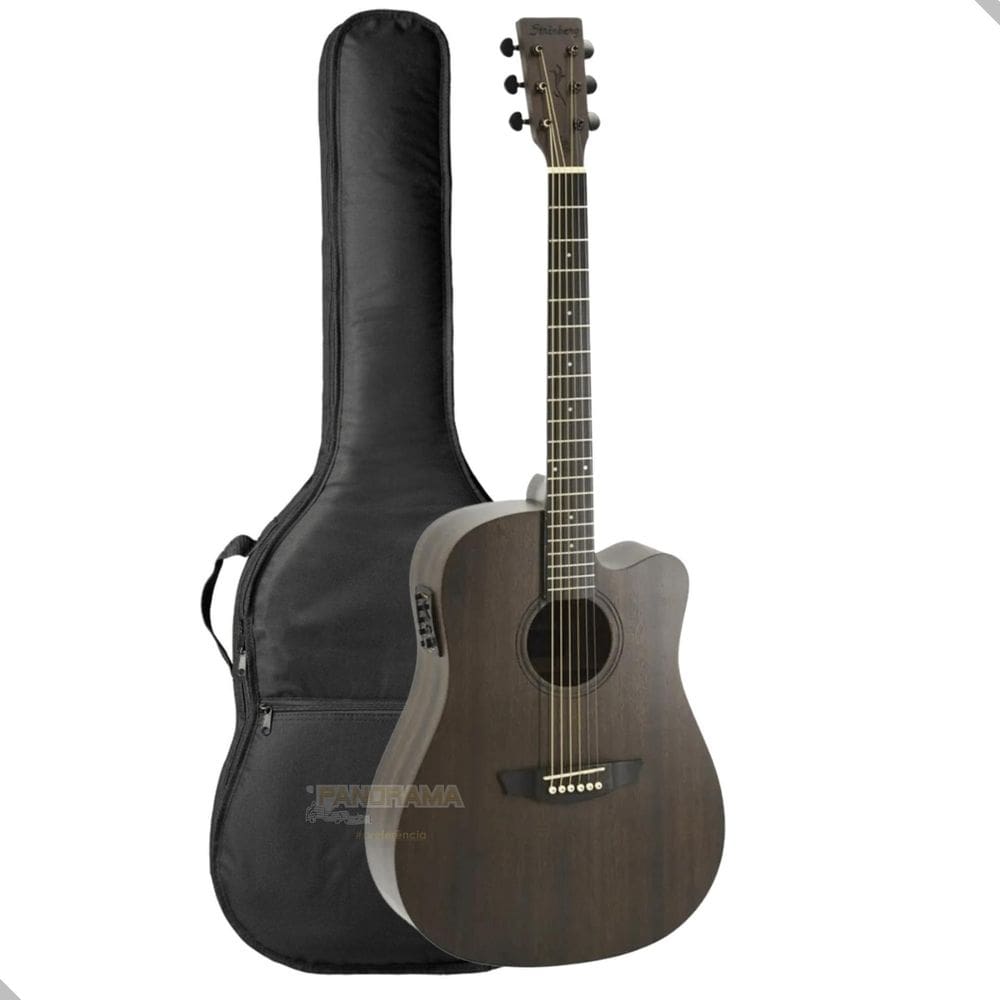Kit Violao Aço Eletrico Strinberg Fs4D Folk Forest