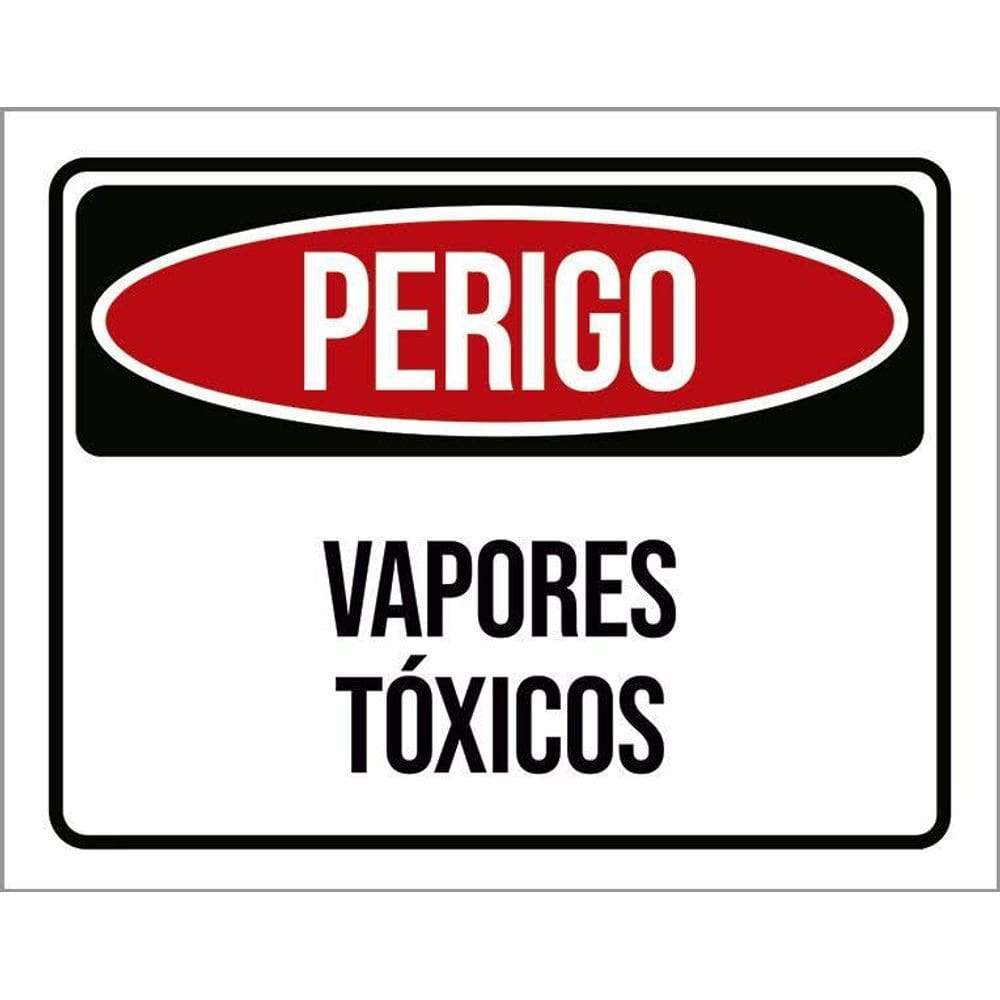 Kit 3 Placas Perigo Vapores Tóxicos