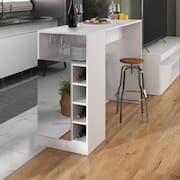 Bancada Balcão/Mesa de Cozinha com Adega 1 Porta e Espelho Multimóveis MP2248