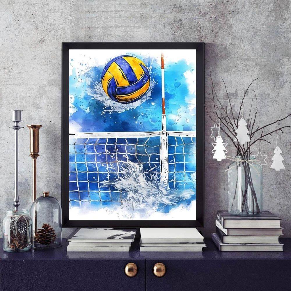 Quadro Vôlei De Praia - Aquarela 33X24Cm