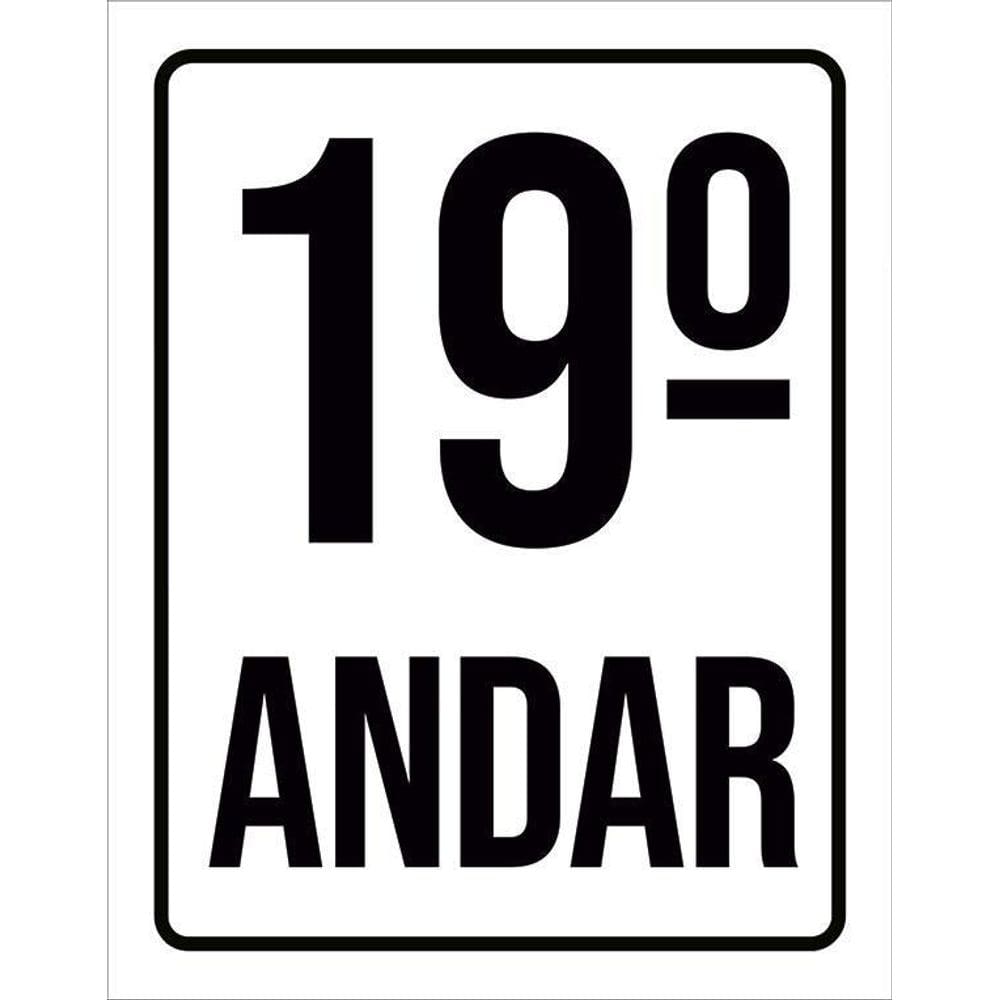 Placa Sinalização Ambiente Identificação 19º Andar 36X46