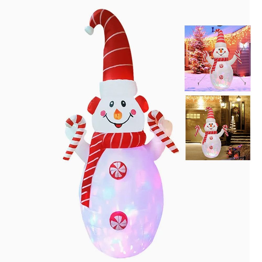 Boneco de Neve Inflavel Natal Iluminado Natalino Grande Festa Fim de Ano Casa Jardim Porta Entrada Loja Comercio Shopping Comemoraçao Celebraçao