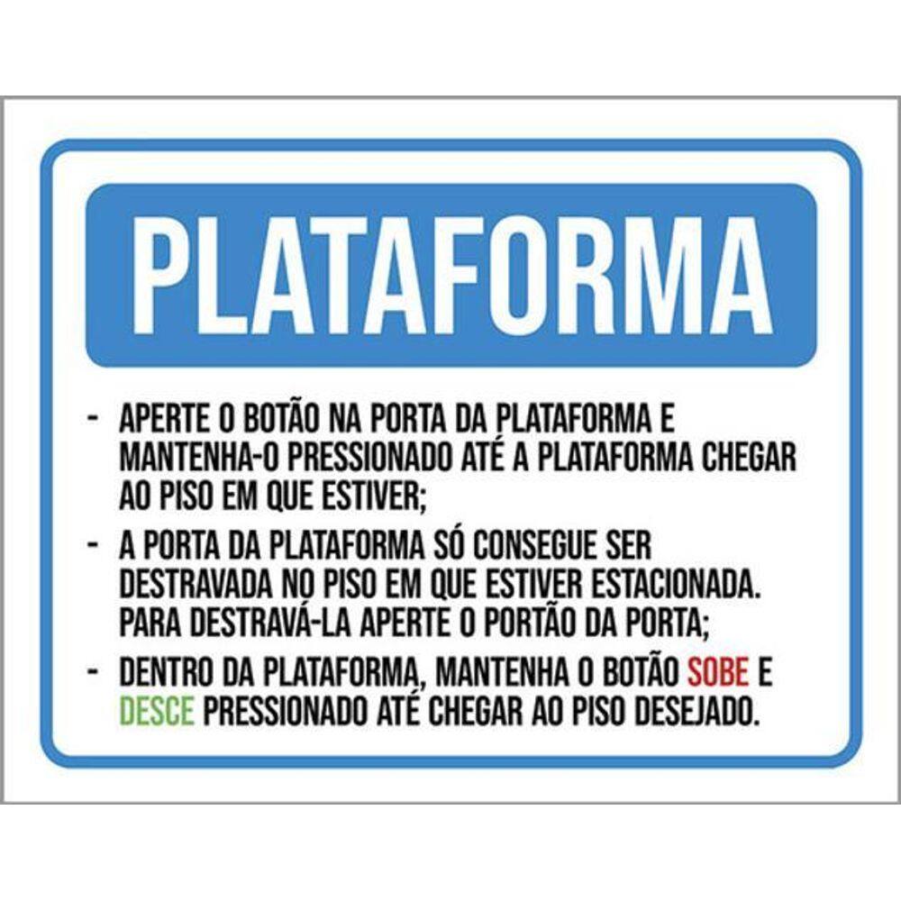 Kit 5 Placas Plataforma Funcionamento 36X46