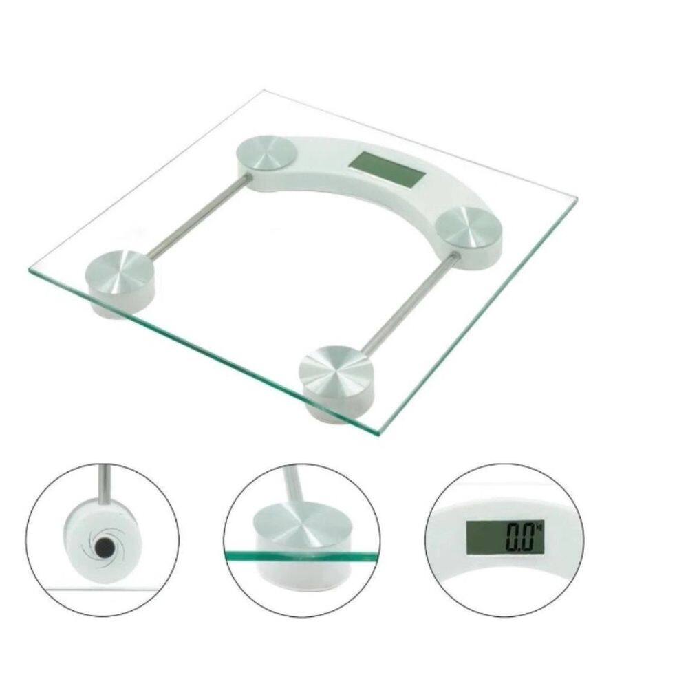 Balança Digital Vidro Temperado Academia Banheiro 180kg