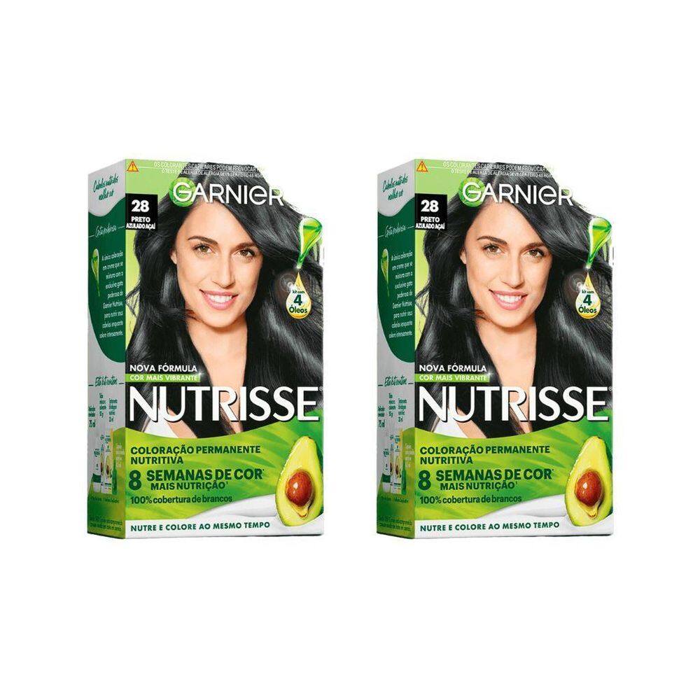 Coloraçao Nutrisse 28 Preto Azulado Acai - Kit Com 2Un