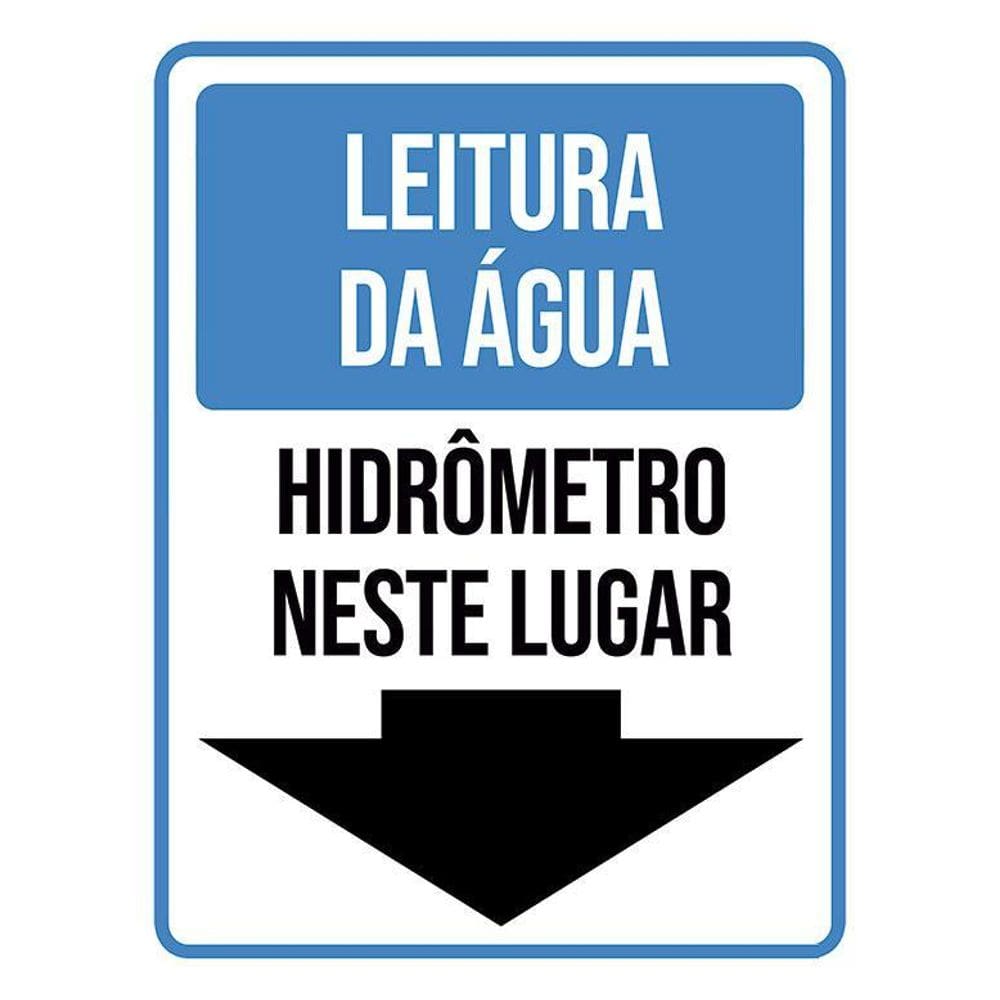 Placa Sinalização Leitura Água Hidrômetro Neste Lugar 36X46