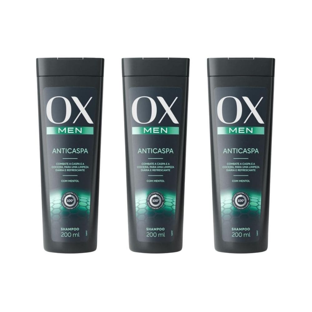 Shampoo Ox 200Ml Men Anticaspa - Kit Com 3Un
