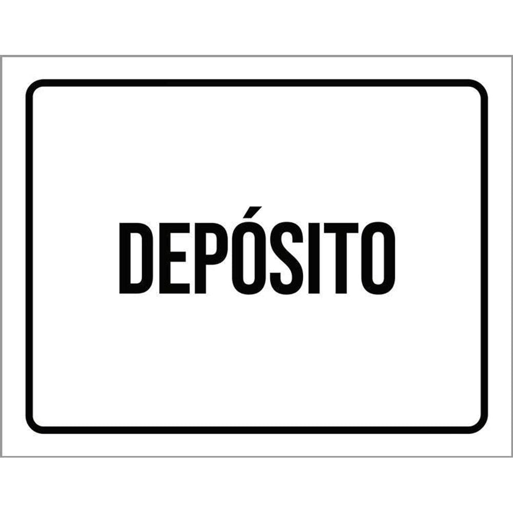 Placa Sinalização - Depósito Preto 36X46