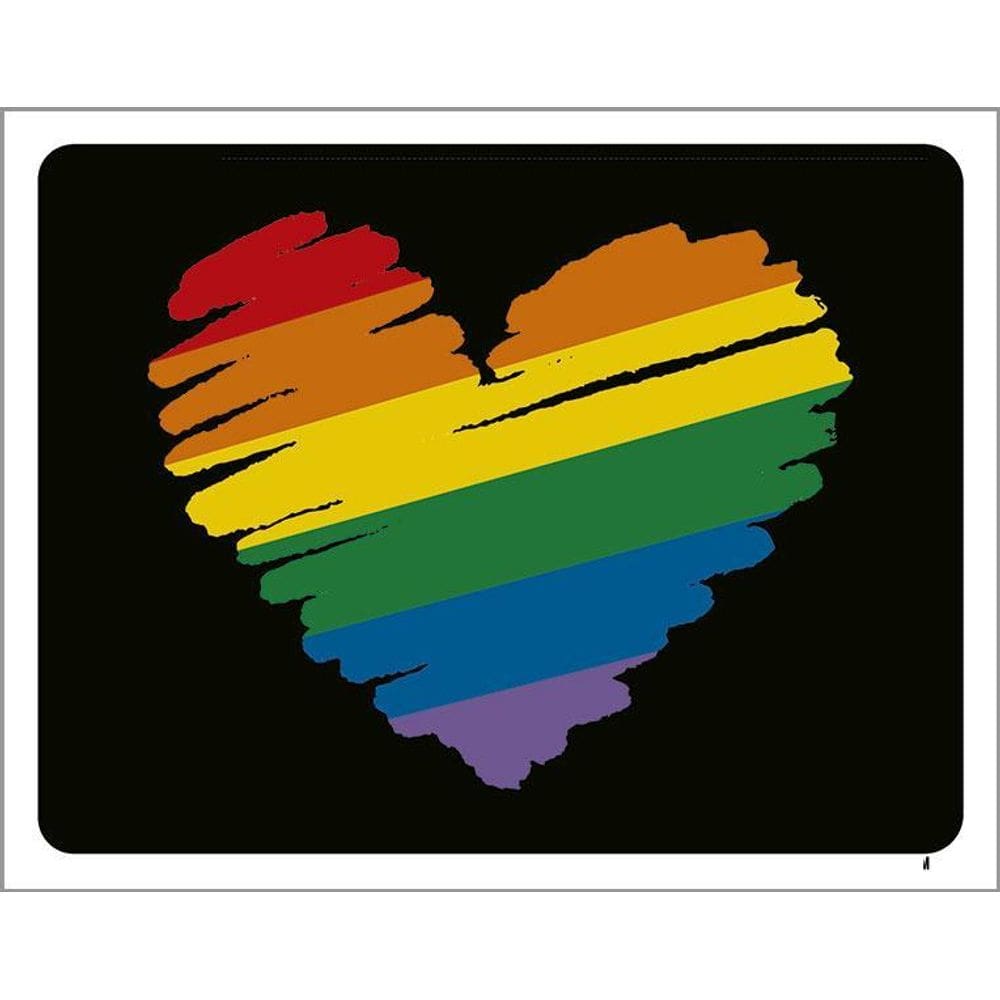 Kit 3 Placas Decorativa - Diversidade Coração Arco Iris