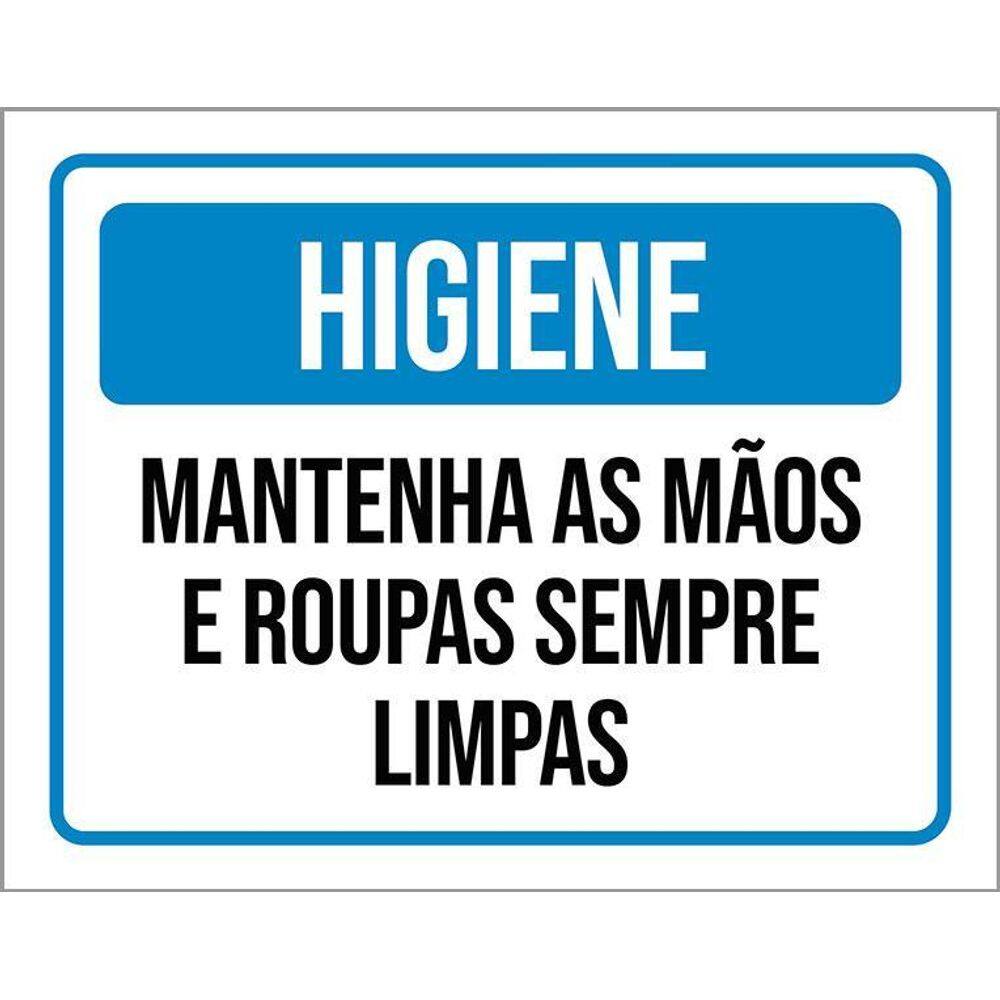Kit 3 Placas Higiene Mantenha Mãos E Roupas Limpas