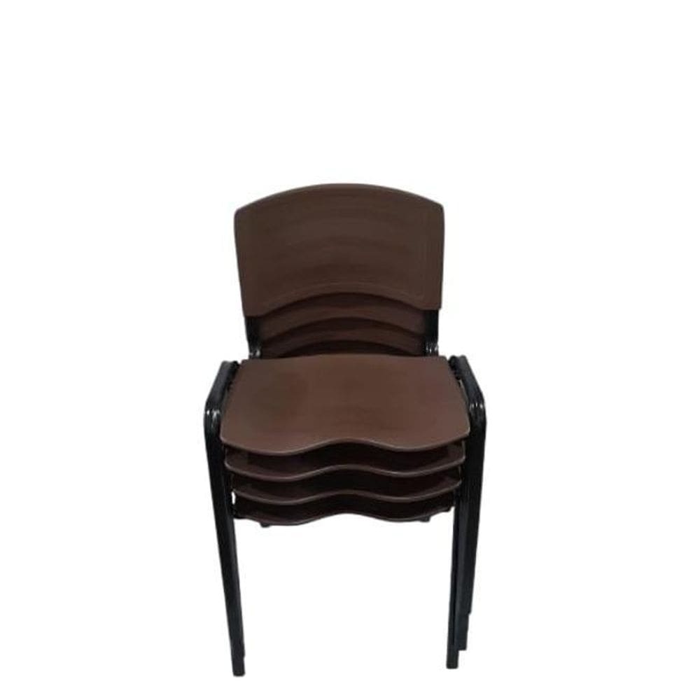 Kit 4 Cadeira Prisma Iso Fixa Igreja Recepção Sala Espera