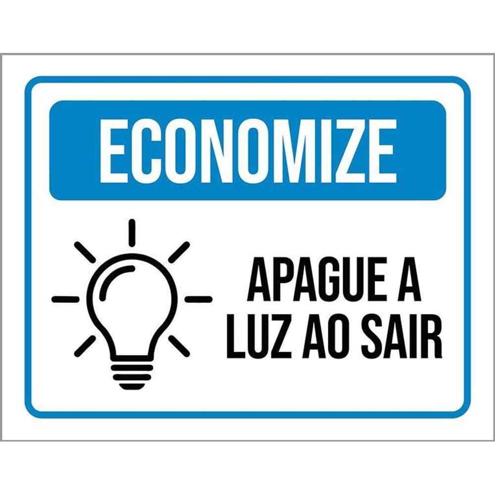 Placa Economize Apague A Luz Ao Sair 36X46