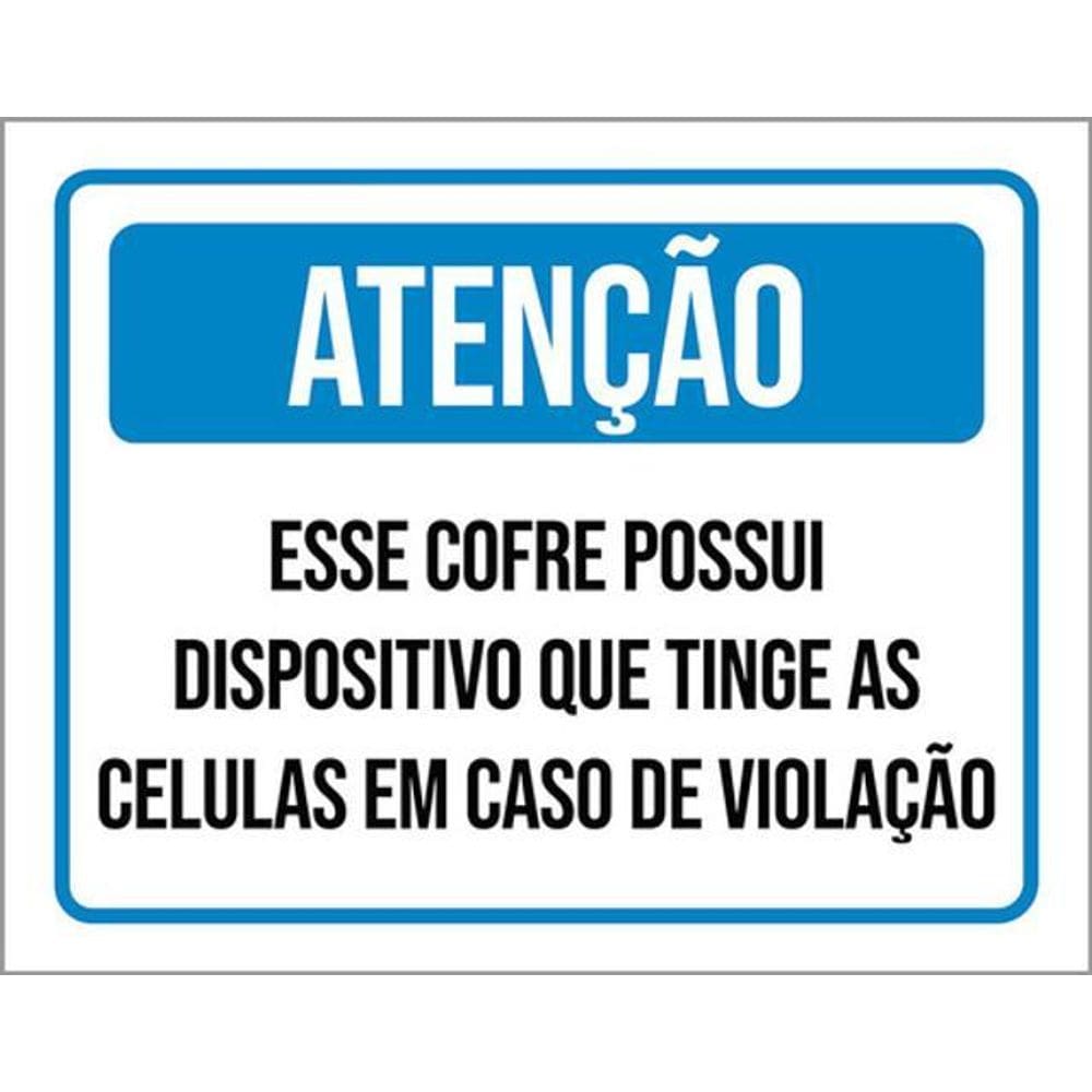Kit 3 Placas Atenção Esse Cofrre Possui Dispositivo