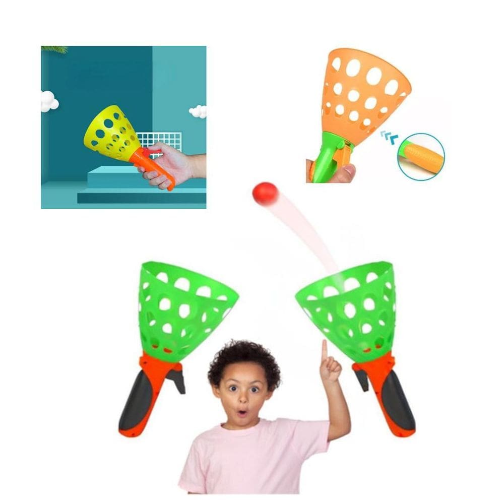 Brinquedo Lança E Pega Bolinhas Passe Jogar Pegar Em Dupla