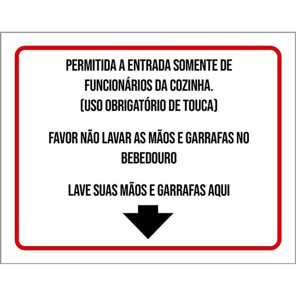 Placa Permitida Entrada Somente Funcionários Cozinha 36X46
