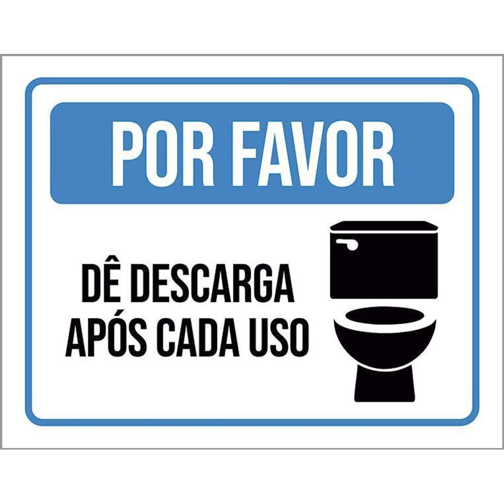 Placa Por Favor Dê Descarga Após Cada Uso 36X46