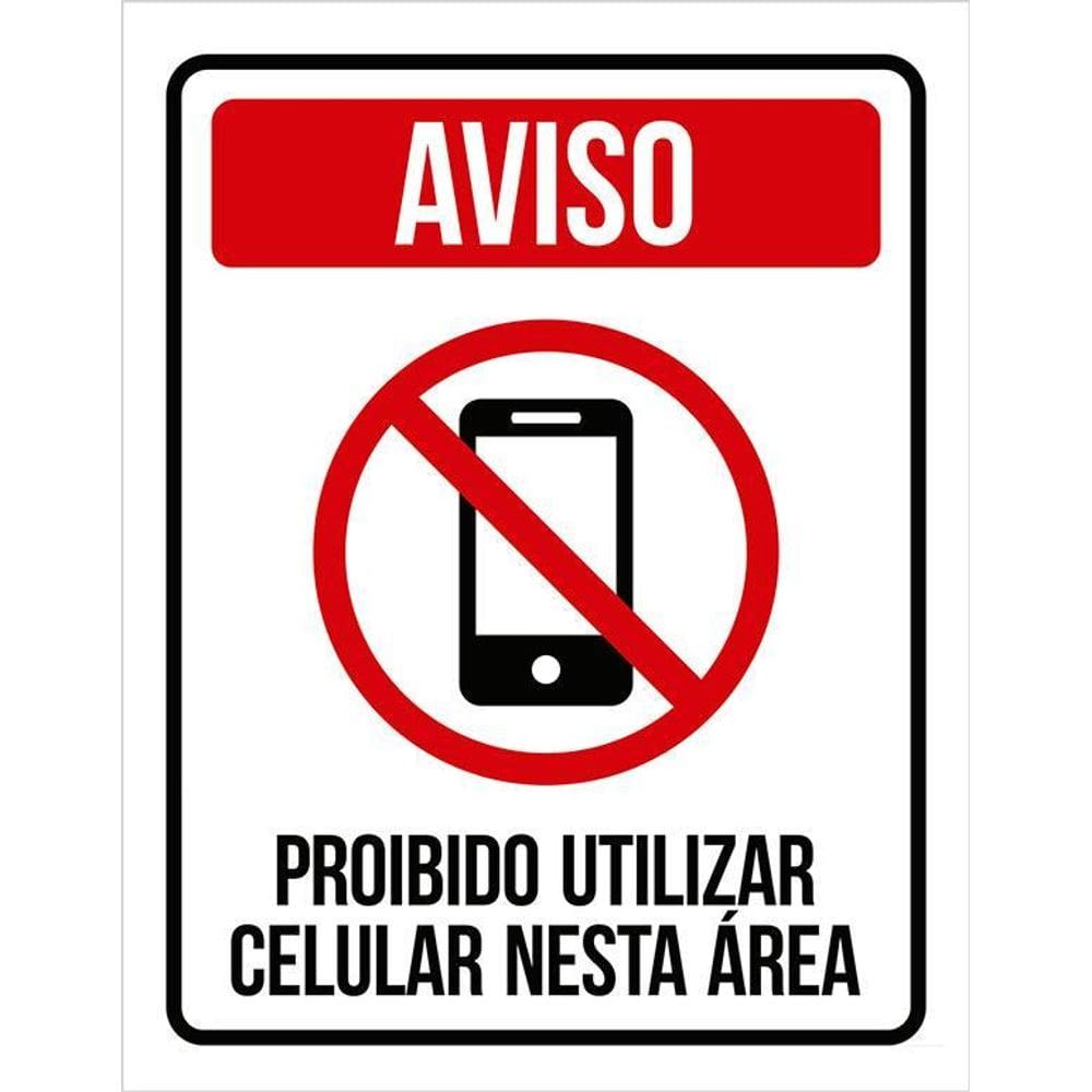 Placa Proibido Uso De Celular Nesta Área Condomínio 36X46