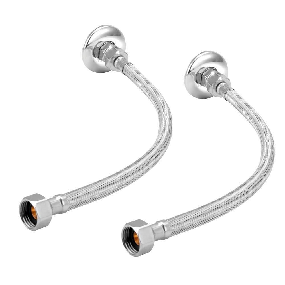 Kit 2 Engate Mangueira Flexível Trançado Aço Inox 30 Cm Par