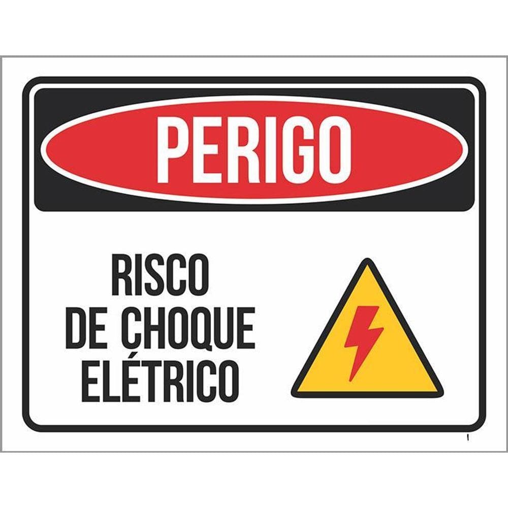 Placa Perigo Risco De Choque Elétrico 36X46