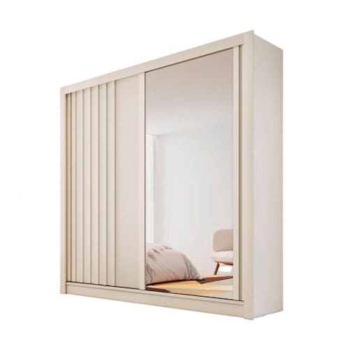 imagem-Guarda Roupa Solteiro 2 Portas 4 Gavetas - Lugano-Off White - Made Marcs