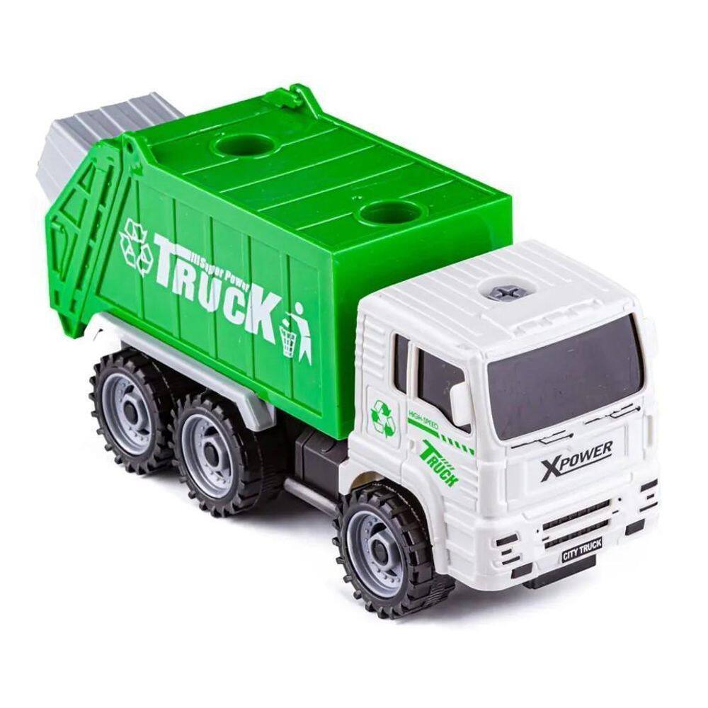 Caminhão De Reciclagem Com Conjunto De Lixeiras City Service
