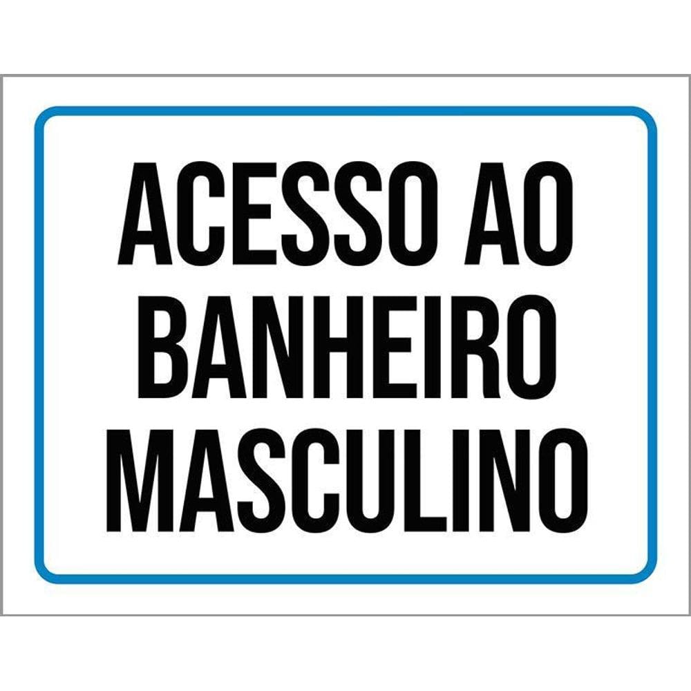 Kit 3 Placas Sinalização Ambiente Banheiro Masculino