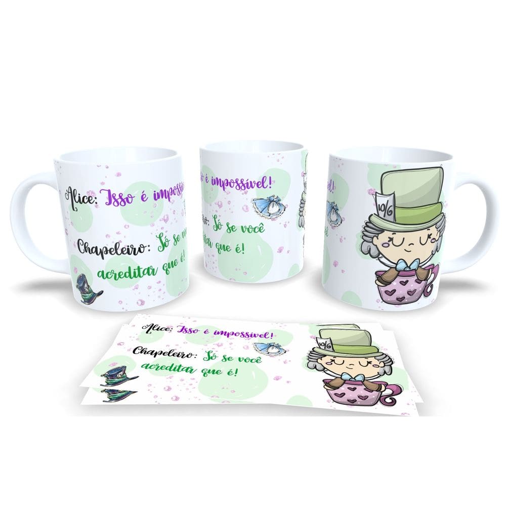 Caneca Branca de Porcelana Personalizada Princesas Motivadas
