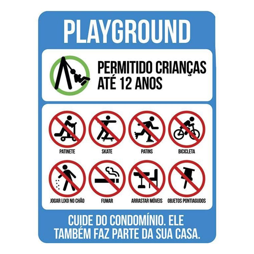 Kit 3 Placas - Condomínio Playground Crianças