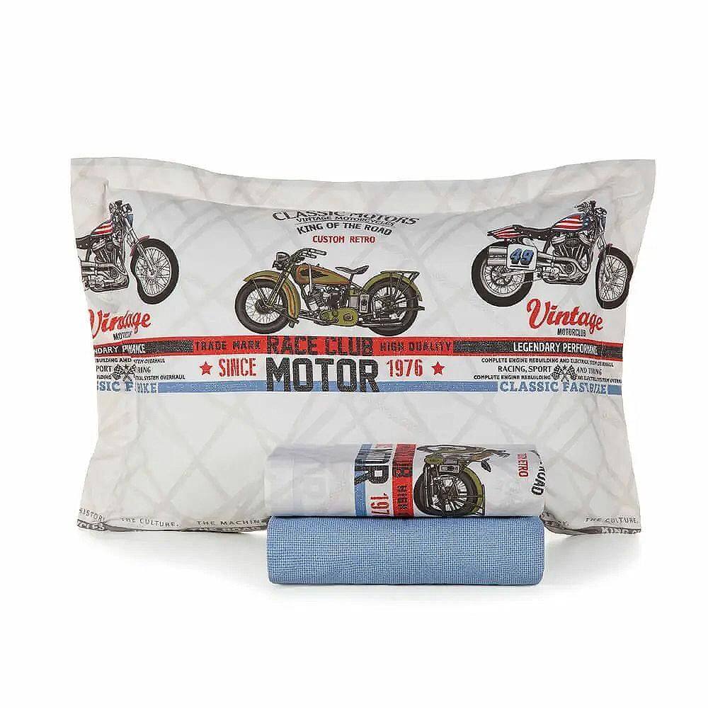 Kit Colcha / Cobre Leito Infantil 200 Fios - Karsten Motos