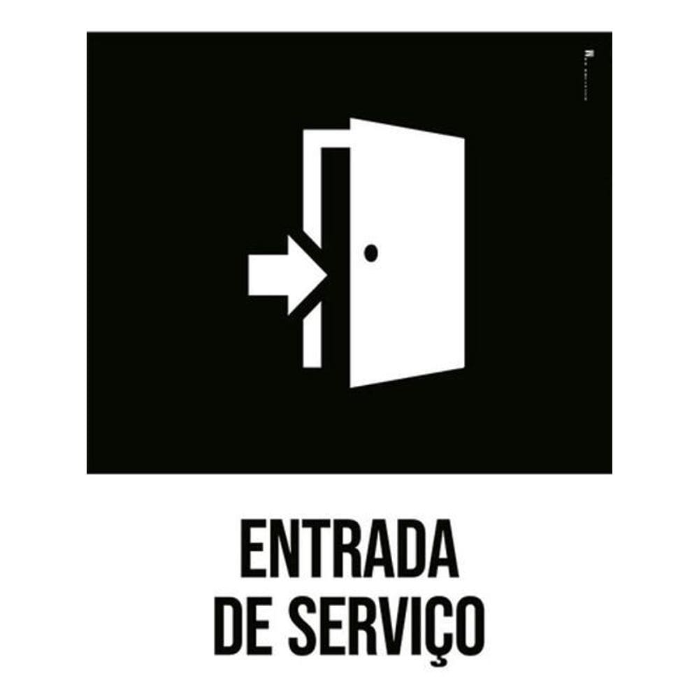 Kit 3 Placas Desenho - Entrade De Serviço