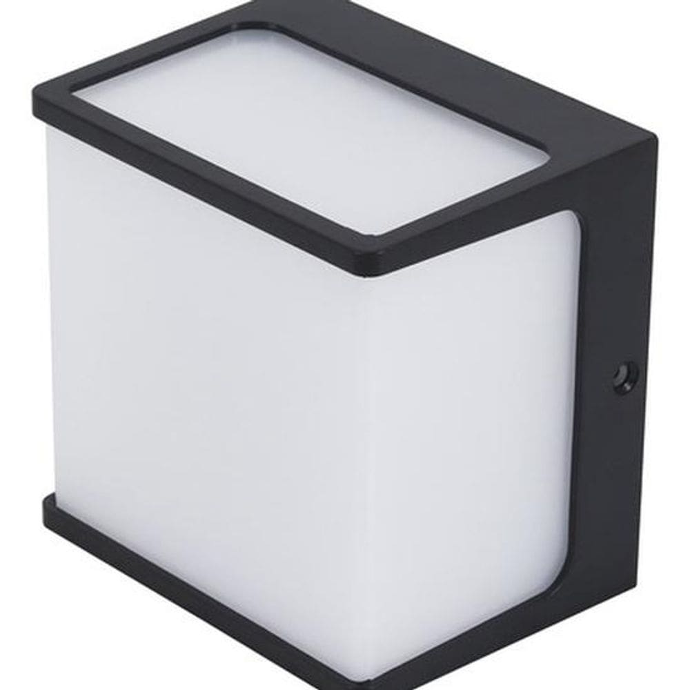 Arandela Preta Externa Luz Amarela De Led Bivolt Ip65 Hamsa
