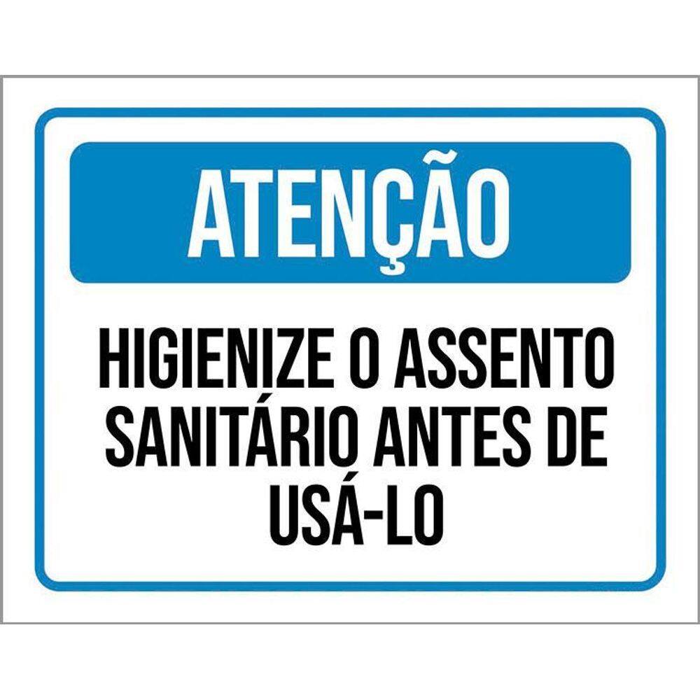 Placa Atenção Higienize O Assenso Sanitário Antes Usar 36X46