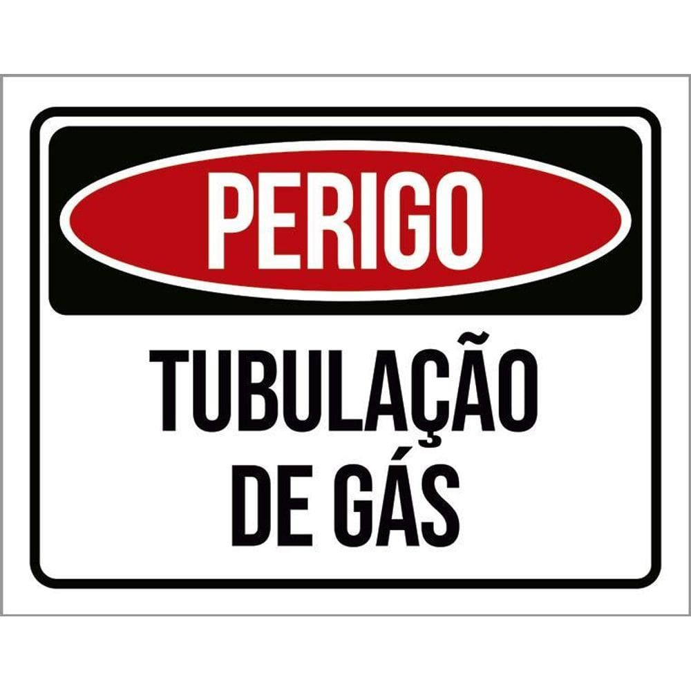 Kit 3 Placas Sinalização Perigo Tubulação De Gás