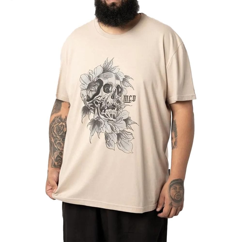 Camiseta MCD Caveira Caligrafitti SM25 Masculina Areia