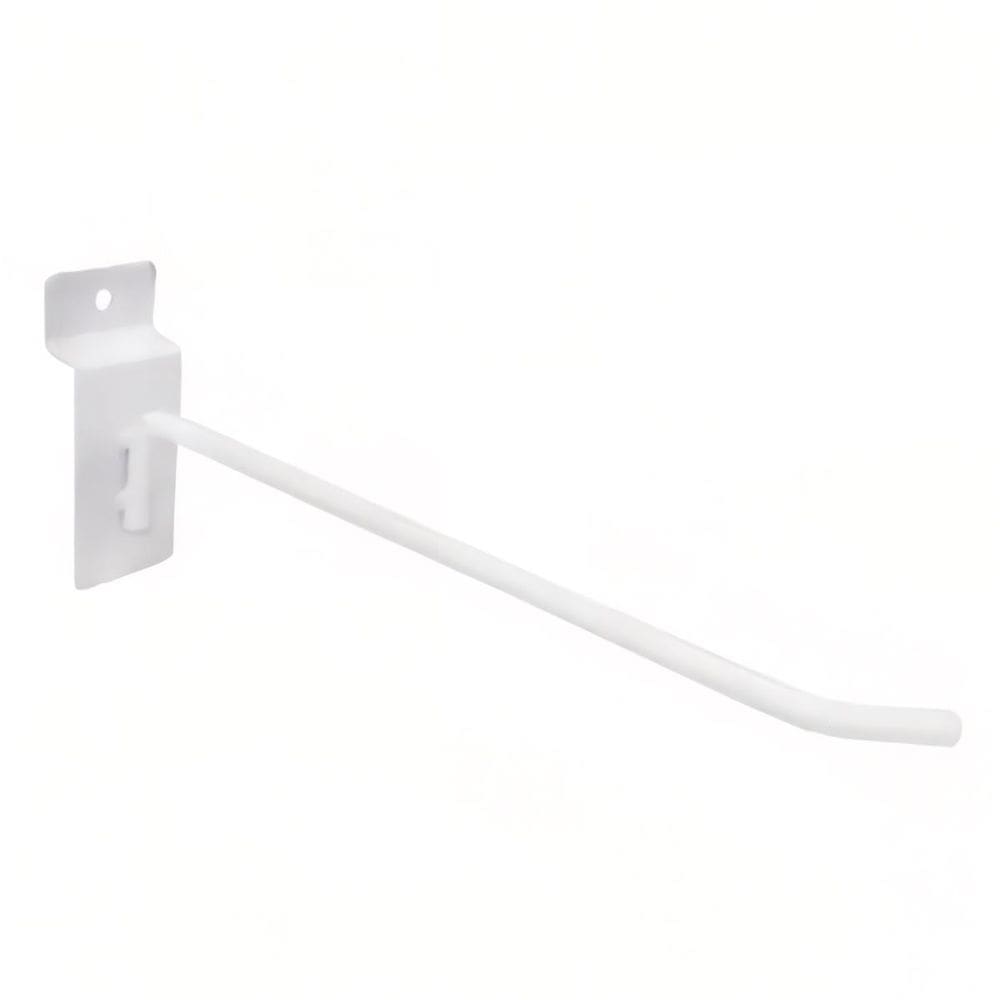 Kit 100 Gancho Painel Canaletado Expositor Branco 30Cm