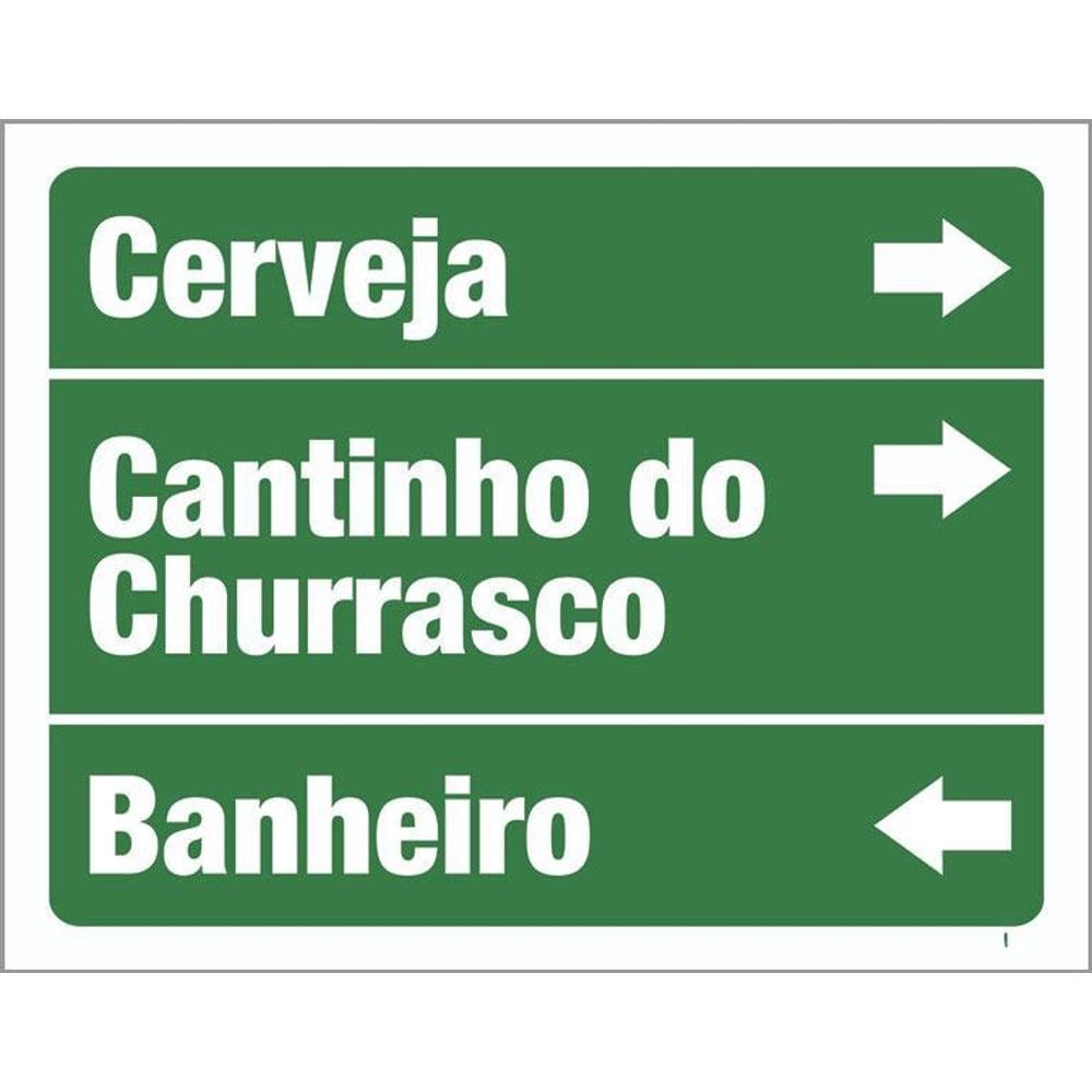 Placa De Transito Cerveja Cantinho Churrasco Banheiro 36X46