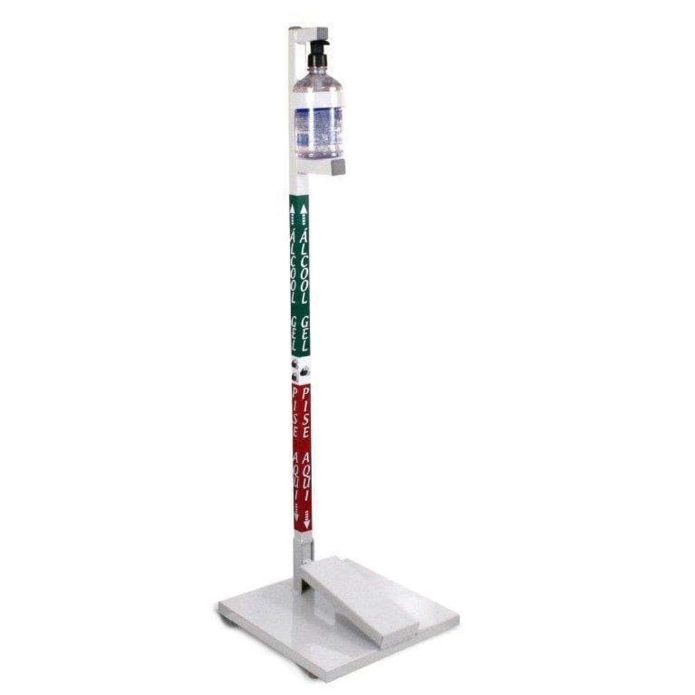 Suporte Em Aço Para Álcool Gel Com Pedal Branco