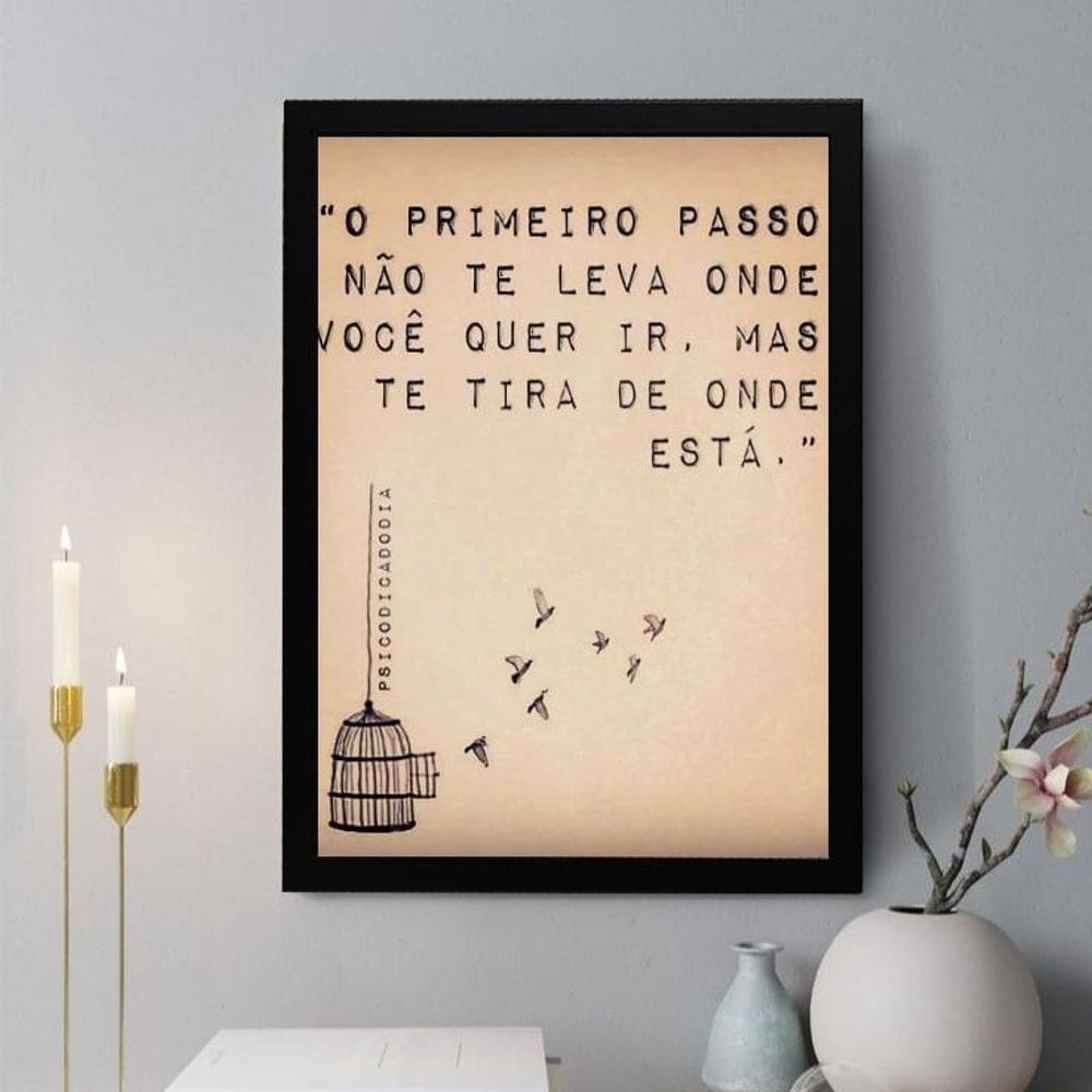 Quadro Decorativo O Primeiro Passo 33X24Cm - Com Vidro
