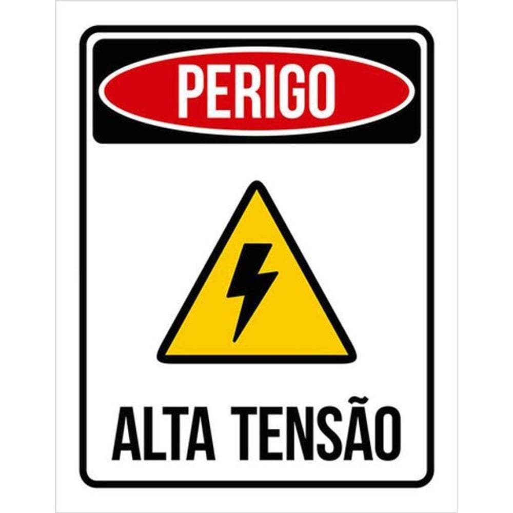 Kit 3 Placas Sinalização - Perigo Alta Tensão