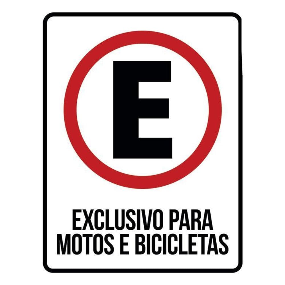 Kit 3 Placas Estacionamento Exclusivo Motos Bicicletas